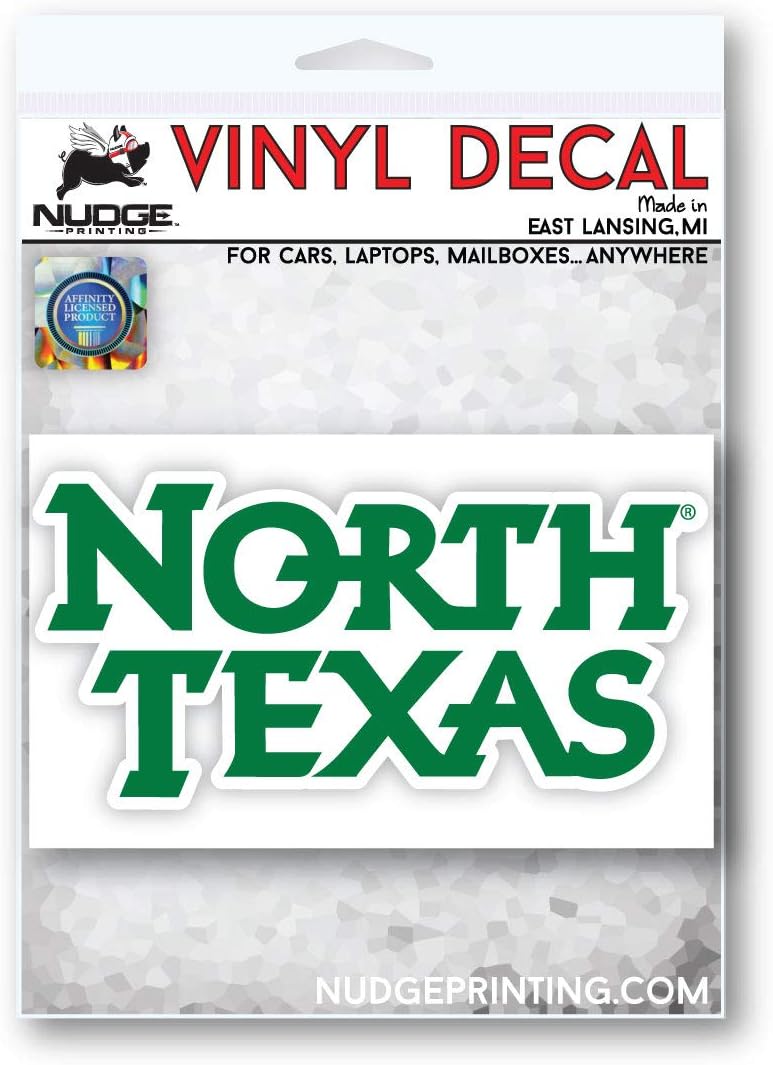 Nudge Printing Collegiate NCAA Car Decal Made from Premium Weatherproof Vinyl (University of North Texas Script) - Image 2